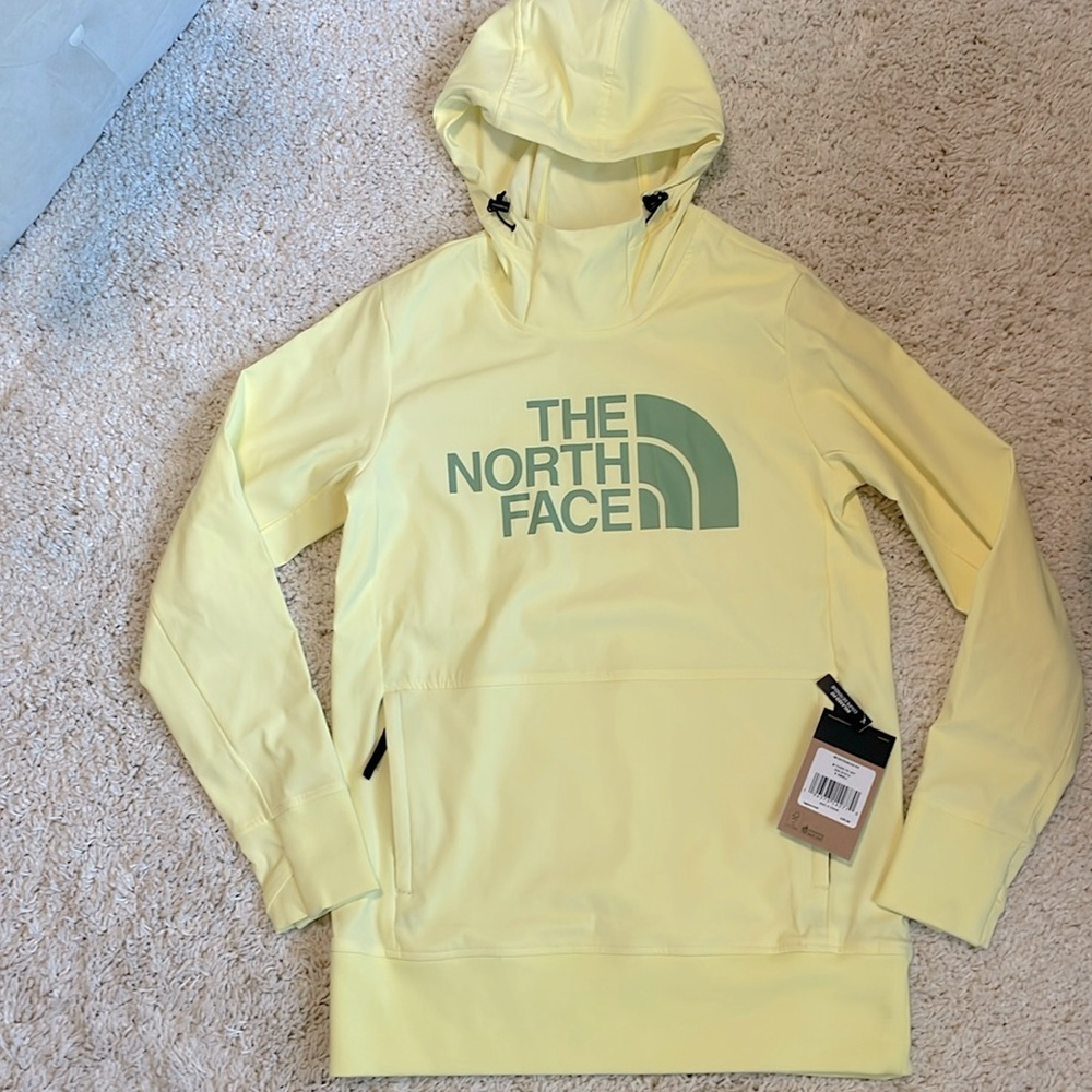 New yellow green women’s The North Face relaxed fit hoodie sweatshirt xs small